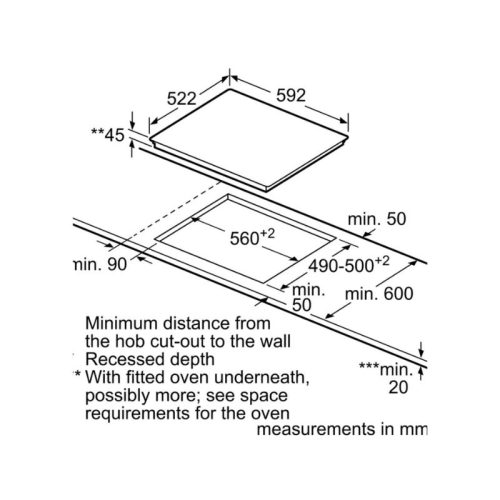 Kích thước bếp Điện Bosch PKK651FB1E