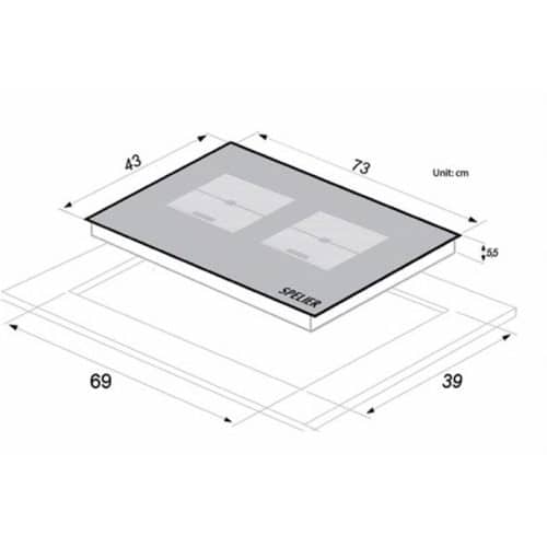 Kích thước của Bếp Từ Đôi Spelier SPM – 828I PLUS