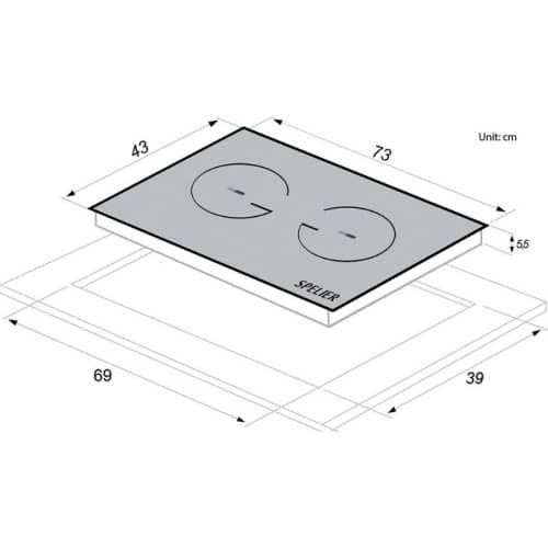 Kích thước của Bếp Từ Đôi Spelier SPM-958LT