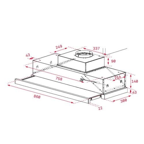 Kích thước của Máy hút mùi TEKA CNL 9815 PLUS
