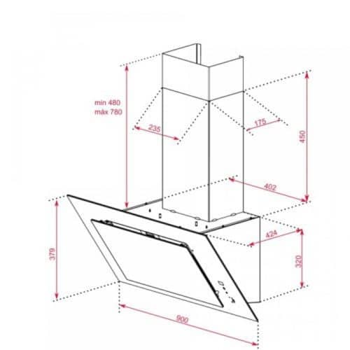 Kích thước của Máy hút mùi TEKA DVT 98660 TBS BK