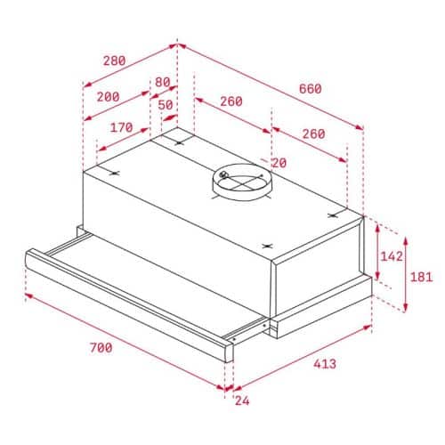 Máy hút mùi Teka TL 7420S 4 Kích thước của Máy hút mùi Teka TL 7420S