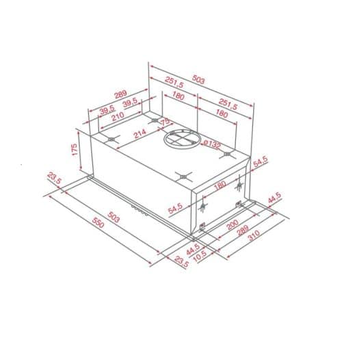 Kích thước của Máy hút mùi âm tủ Teka GFH 55