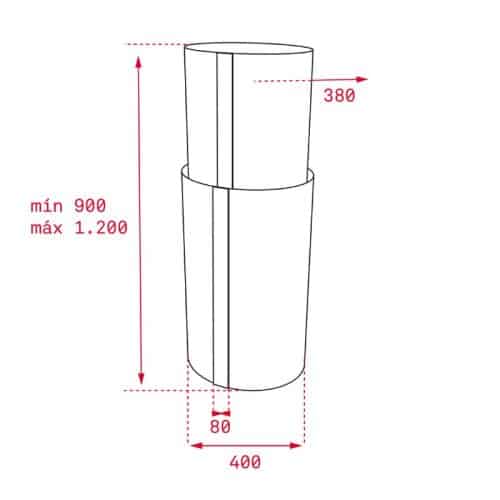 Kích thước của Máy hút mùi đảo Teka CC 485