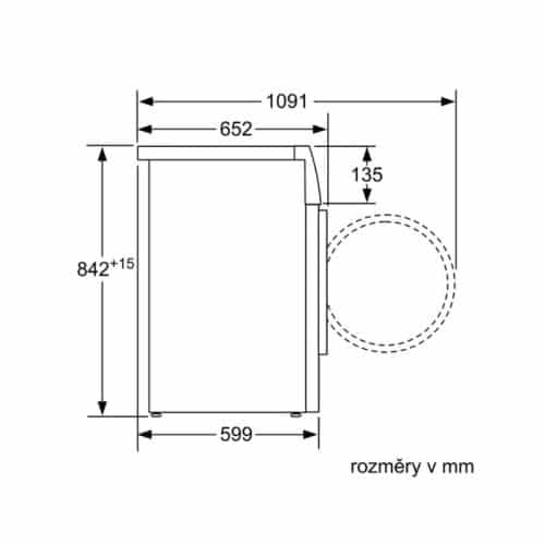 Kích thước máy sấy quần áo Bosch WTW85550BY