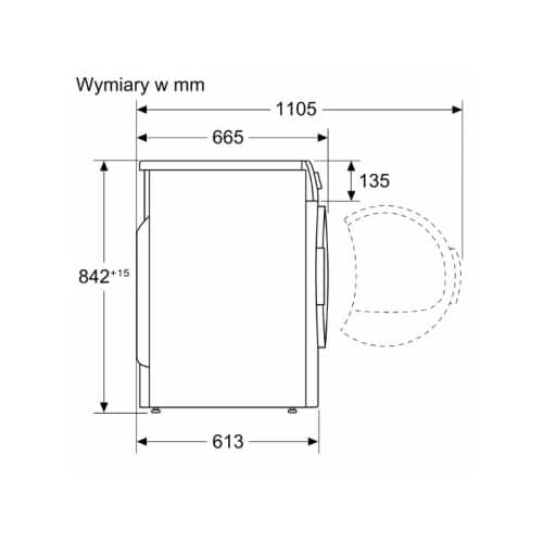 Kích thước máy sấy Bosch WTW85562PL
