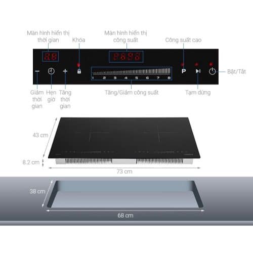 Bếp từ 2 vùng nấu Hafele HC-I2732A 536.61.726 5 Thông số kỹ thuật của bếp từ Hafele HC-I2732A 536.61.726