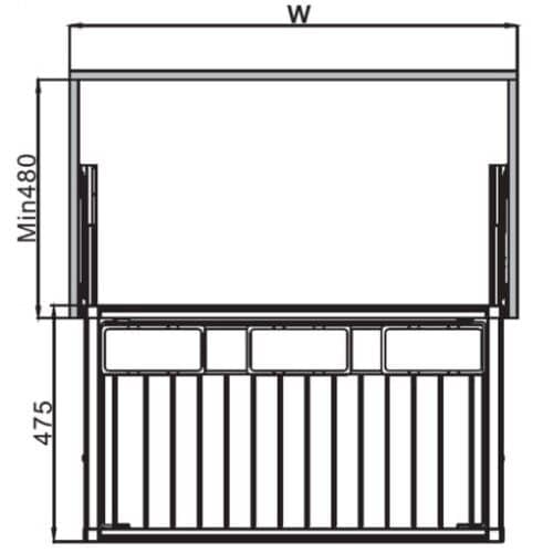 Móc treo quần 800mm với hộp nhựa Hafele 807.95.113 3 Móc Treo Quần 800mm Với Hộp Nhựa Hafele 807.95.113