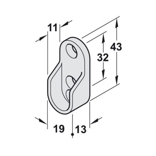 Bas đỡ thanh nhôm móc áo Hafele 803.33.990 3 Kích thước bas đỡ thanh nhôm móc áo Hafele 803.33.990