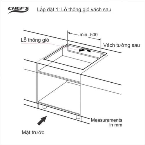 Bếp từ đôi Chefs EH-DIH203 6 Lắp đặt Bếp từ đôi Chefs EH-DIH203