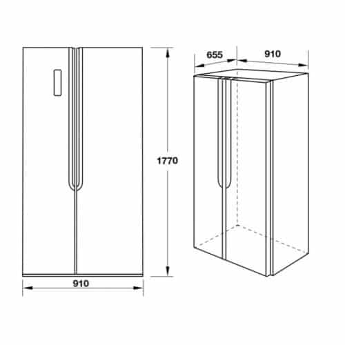 Kích thước Tủ lạnh Hafele 534.14.021