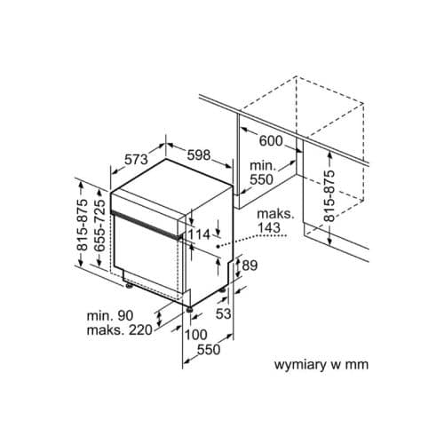 Kích thước máy rửa bát Bosch SMI68NS07E