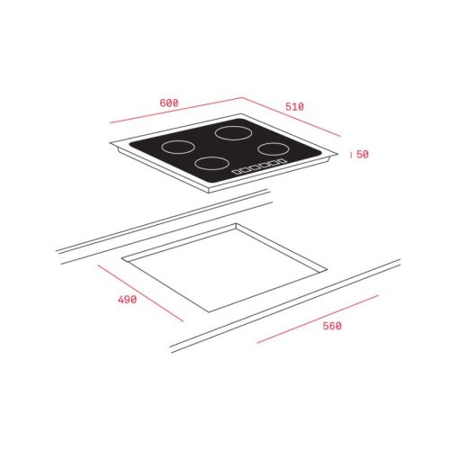 Kích thước bếp điện Teka TB 6415