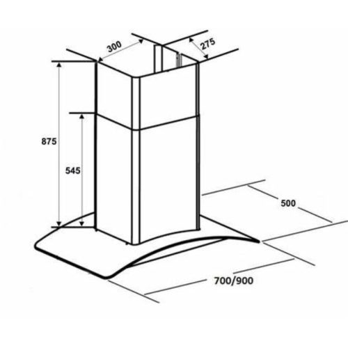 Kích thước máy hút khử mùi Kocher K-8370 70cm