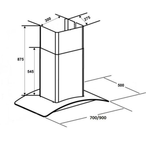 Kích thước máy hút khử mùi Kocher K-8390 90cm