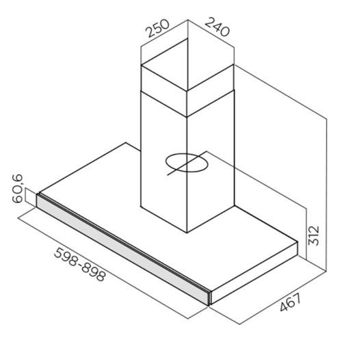 Kích thước máy hút mùi Elica JOY BLIX/A/60