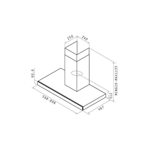 Kích thước máy hút mùi Elica JOY BLIX/A/90