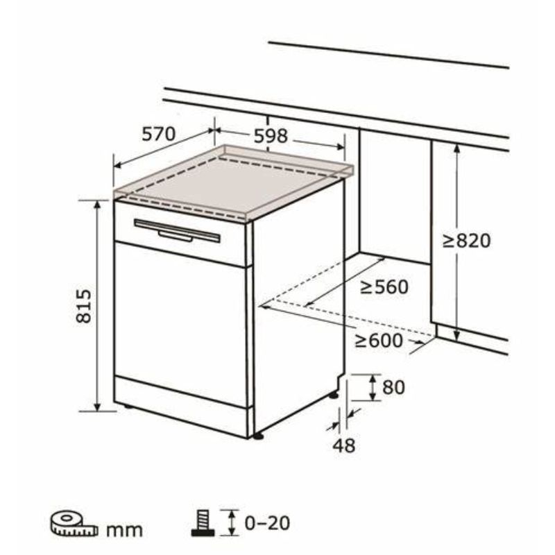 Kích thước máy rửa bát Kocher KDEU-8818 BL Kích thước máy rửa bát Kocher KDEU-8818 BL