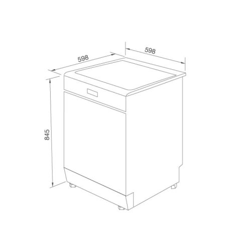 Thiết kế của máy rửa bát độc lập Malloca MDW14-BS10TFT