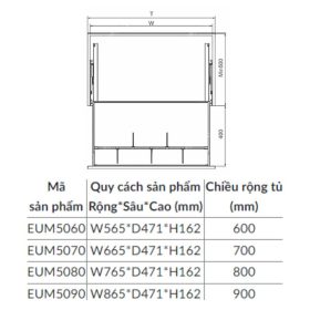 Kích thước giá xoong nồi Eurogold EUM5090