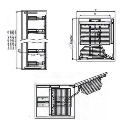 `Kích thước Tủ đồ khô Eurogold EPV1445