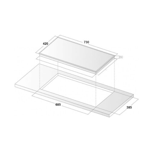 Bếp từ đôi Binova BI-608ML lắp âm 3 Kích thước bếp từ đôi Binova BI-608ML lắp âm