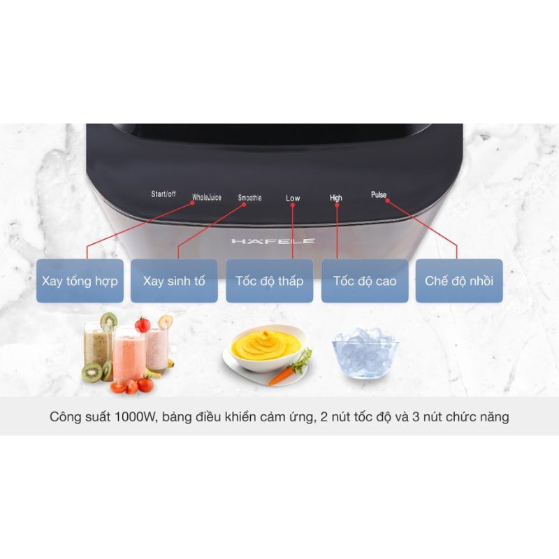 Tính năng máy xay sinh tố đa năng chân không Hafele BR230-19E00 535.43.271 Tính năng máy xay sinh tố đa năng chân không Hafele BR230-19E00 535.43.271