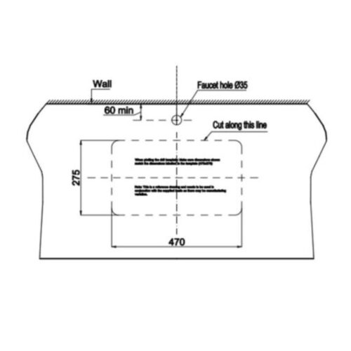 Kích thước chậu lavabo âm bàn Sapporo 545 Hafele 588.79.014 (1)