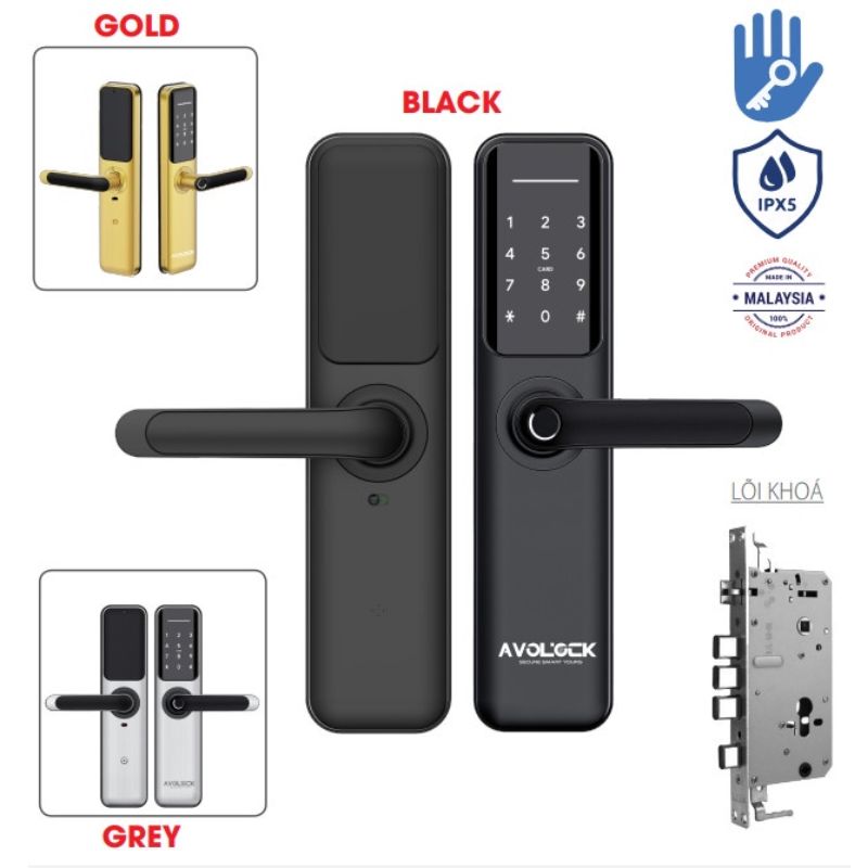 Ảnh khóa cửa vân tay Avolock AV-63-Gold Ảnh khóa cửa vân tay Avolock AV-63-Gold