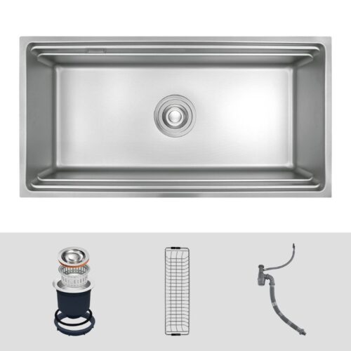 Chi tiết chậu rửa bát 1 hố Kluger KWU8161FS-S86