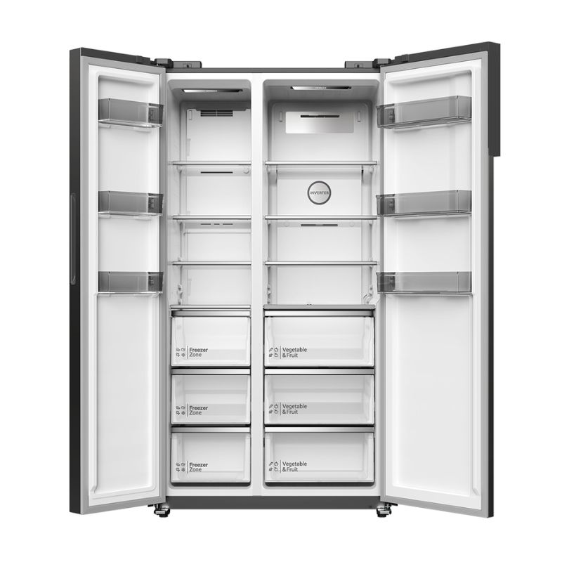 Bên trong tủ lạnh 2 cánh side by side 525 lít Hitachi HRSN9552DWDXVN Bên trong tủ lạnh 2 cánh side by side 525 lít Hitachi HRSN9552DWDXVN