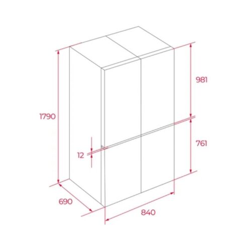 Kích thước tủ lạnh 4 cánh side by side 487 lít Teka MAESTRO RMF 74830 DSS 113430041