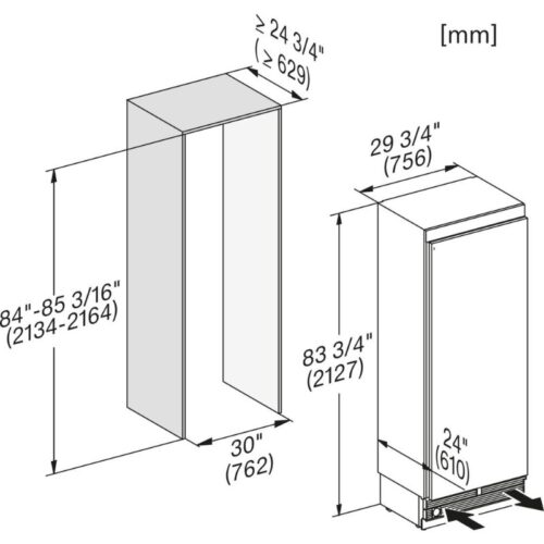 kich thuoc tu dong miele mastercool f 2813 vi 445l